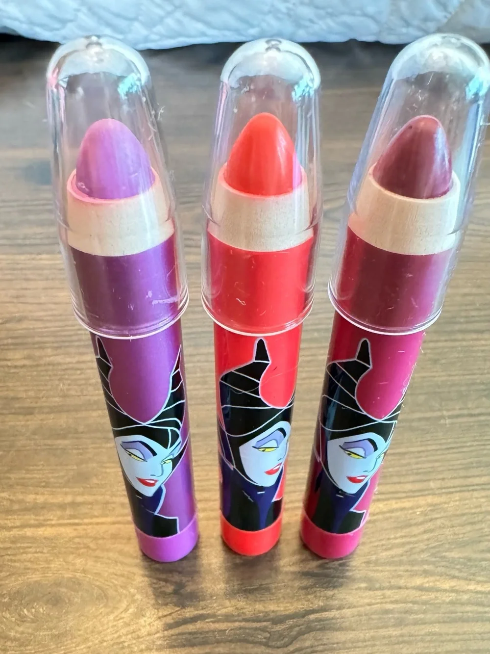 Disney Lip Crayon Set — Light Pink, Coral Red, Magenta